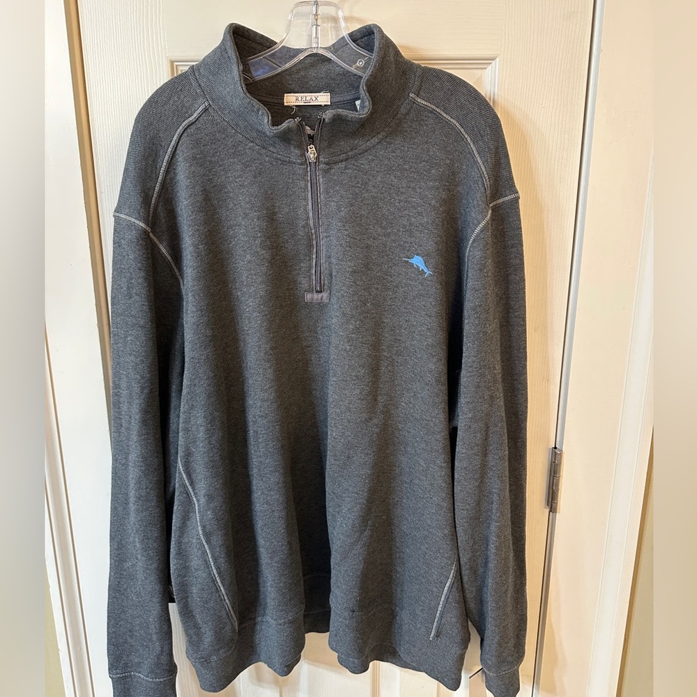 Men’s Tommy Bahama Relax Thick Sweater Sweatshirt quarter zip size XXXL. 3XL